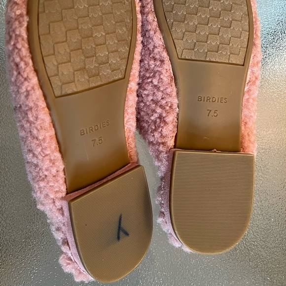 Birdies NWOB Faux Shearling Lark Slides In Pink Blush Size 7.5 - Picture 11 of 12